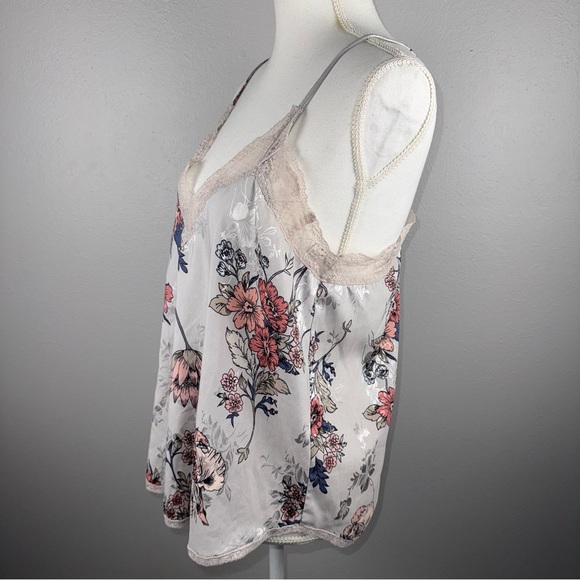 Lovestitch Women’s Medium Floral Print Lace Camisole Tank Racerback - Picture 2 of 9